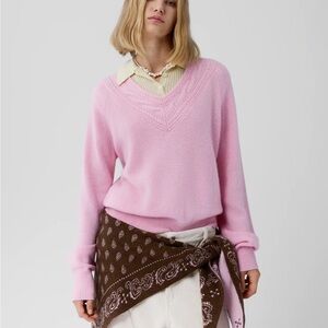 Guest in Residence The Wild Rag Cashmere Scarf Bandana Chestnut Brown Pink NWT